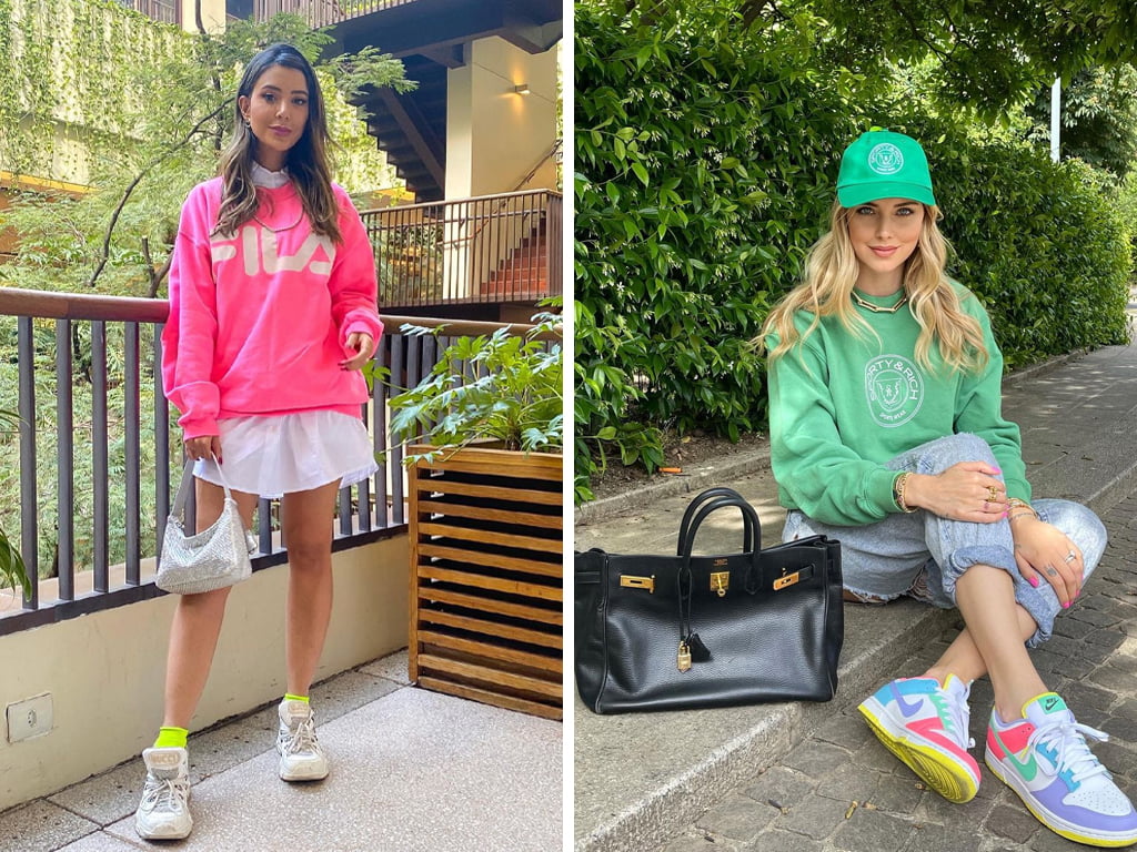 Foto 1: Reprodução/Instagram @ricademarre; Foto 2: Reprodução/Instagram @chiaraferragni. Clique na imagem e confira peças similares!