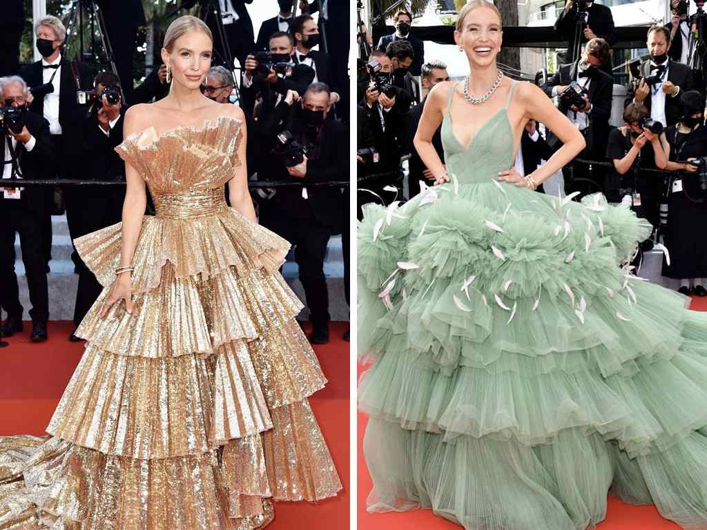 Looks de Leonie no Festival de Cannes. Clique na imagem e confira peças de suas marcas favoritas! (Fotos: Reprodução/Instagram @leoniehanne.)