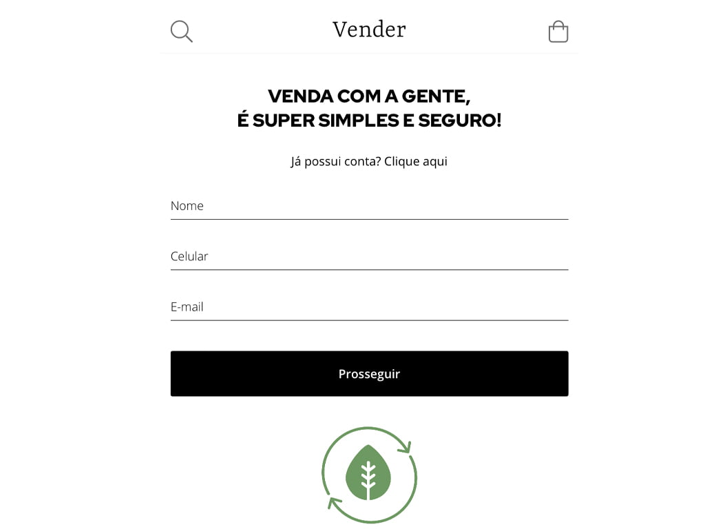 O próximo passo é se cadastrar o realizar o login no aplicativo do Etiqueta Única.