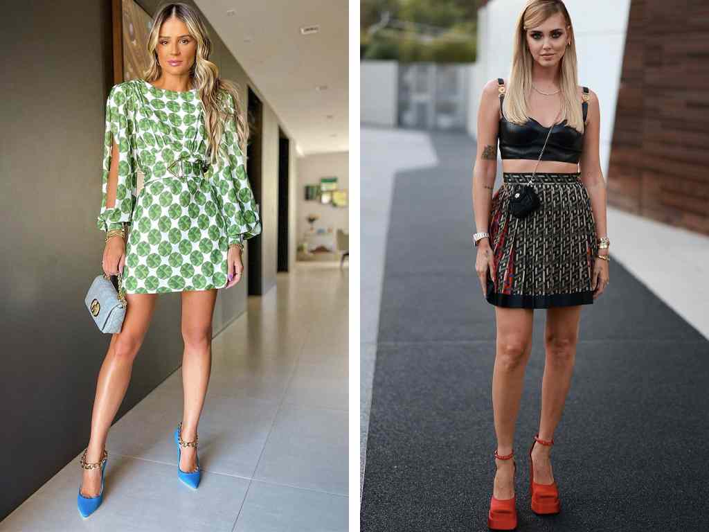 Foto 1: Reprodução/Instagram @thassianaves; Foto 2: Reprodução/Instagram @chiaraferragni. Clique na imagem e confira peças similares!