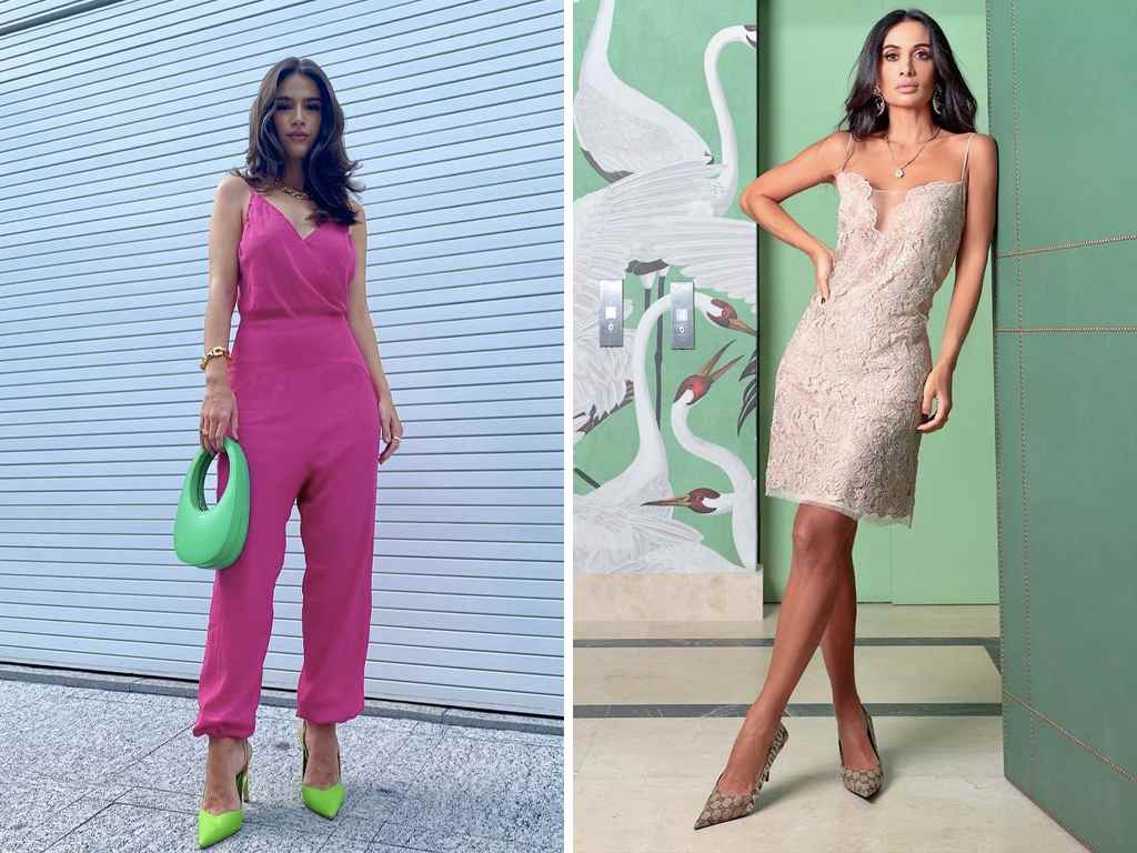 Foto 1: Reprodução/Instagram @leleburnier; Foto 2: Reprodução/Instagram @silviabraz. Clique na imagem e confira peças similares!