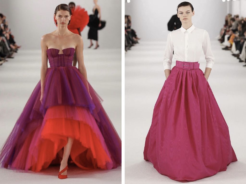 Foto 1: Reprodução/Instagram @visco.view; Foto 2: Reprodução/Instagram @shiruettostyle. Clique na imagem e confira criações Carolina Herrera!