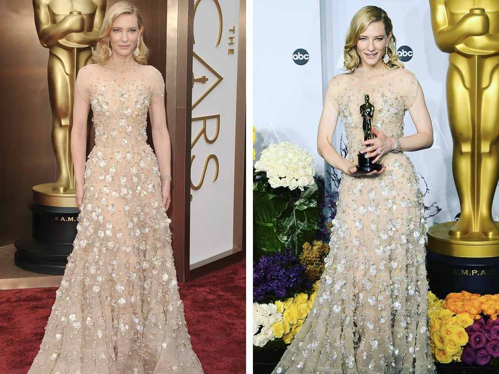 Foto 1: Reprodução/Instagram @_cateblanchettfans; Foto 2: Reprodução/Instagram @oscarsredcarpett.