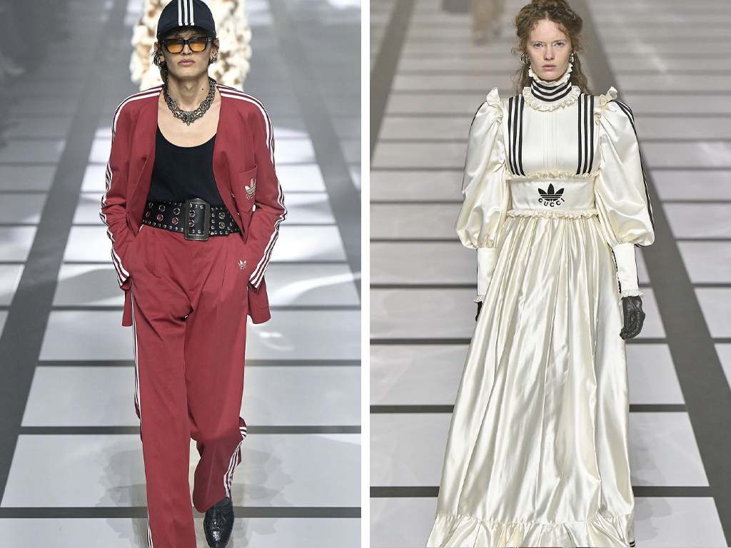 Looks da collab entre Gucci e Adidas. Clique na imagem e confira criações da maison italiana! (Fotos: Reprodução/Instagram @glowingmugler)