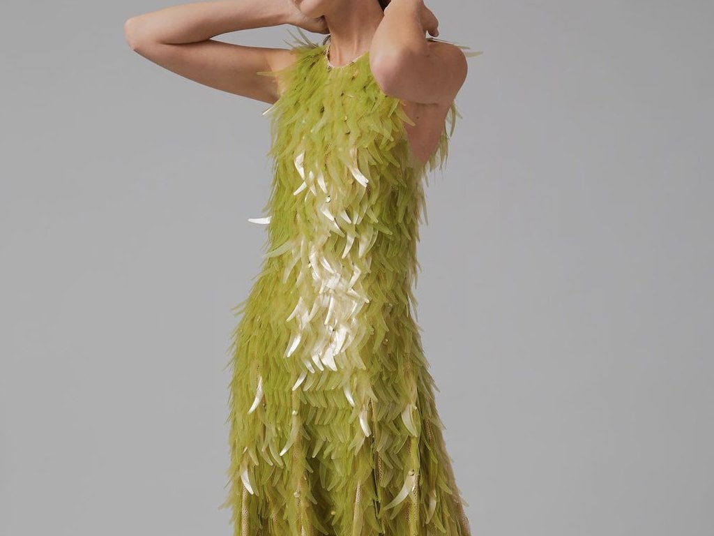 Vestido Phillip Lim feito com tecido Pyratex de algas marinhas e bambu. (Foto: Reprodução/Instagram @pyratex_)