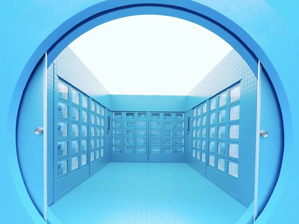 Interior da vending machine da Jacquemus em Londres. (Foto: Reprodução/Instagram @jacquemus)