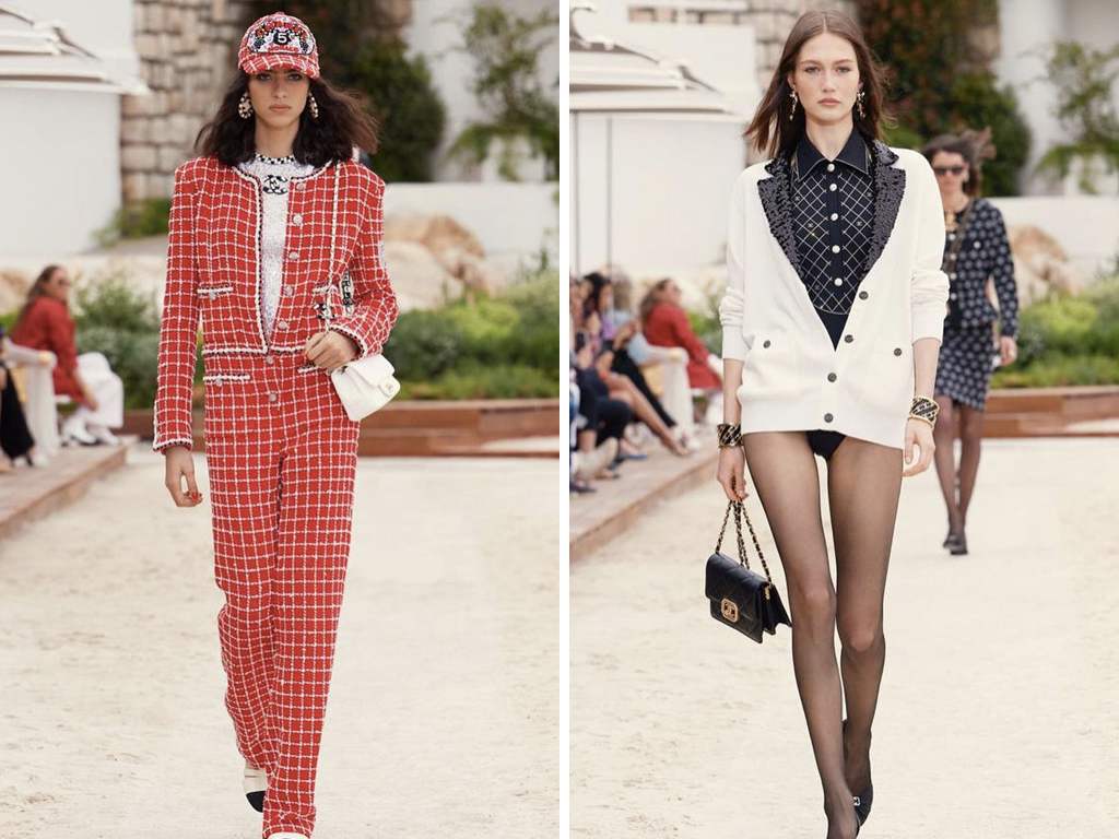 Looks da coleção Chanel Cruise 2022/23. Clique na imagem e confira mais criações da Chanel! (Fotos: Reprodução/Instagram @anno8o7)