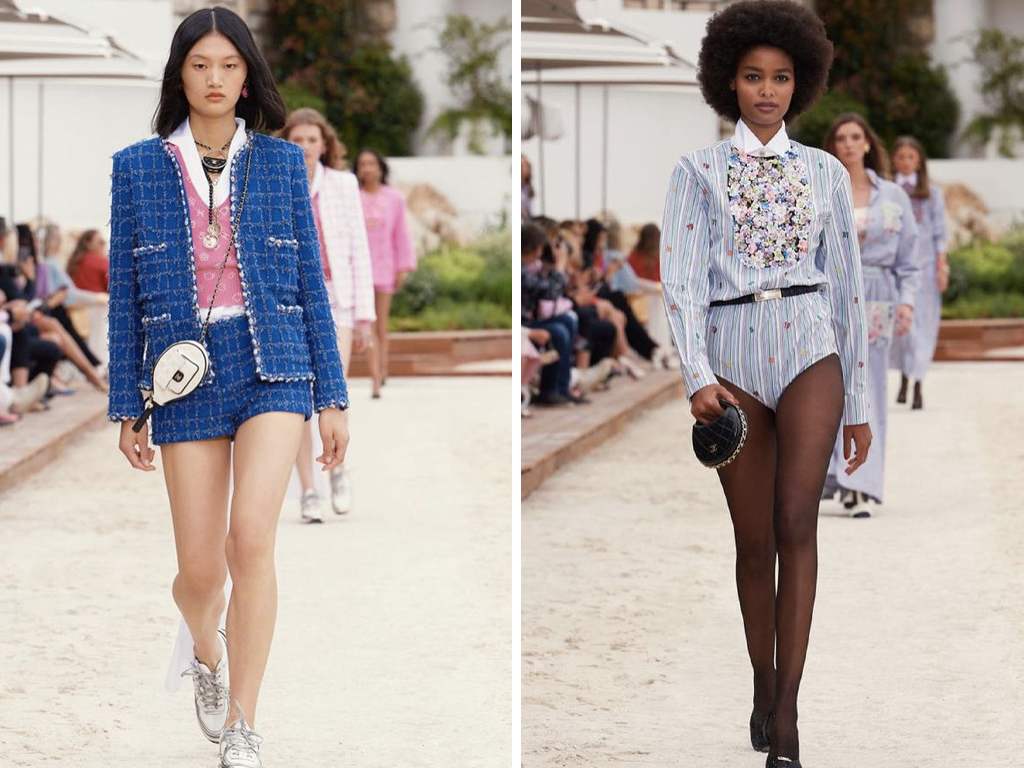 Looks da coleção Chanel Cruise 2022/23. Clique na imagem e confira mais criações da Chanel! (Fotos: Reprodução/Instagram @anno8o7)