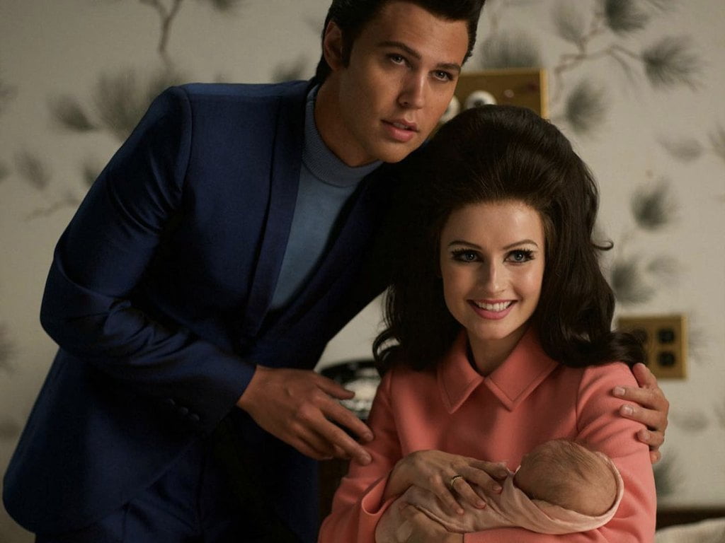 Austin Butler e Olivia DeJonge como Elvis e Priscilla Presley em "Elvis". (Foto: Reprodução/Instagram @voguebrasil)