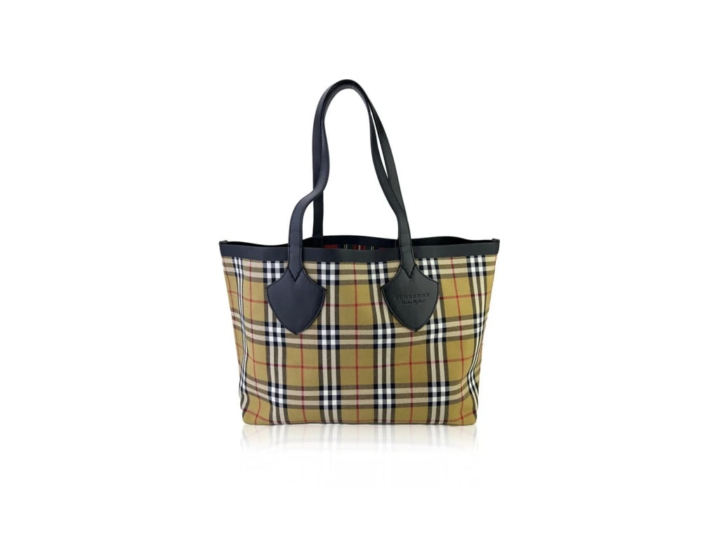 Bolsa Burberry House Check Canvas Reversible Medium