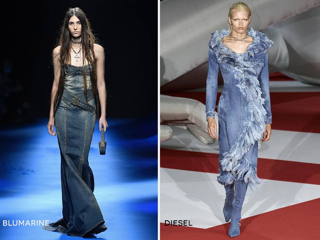 Foto 1: Reprodução/Instagram @blumarine; Foto 2: Reprodução/Instagram @diesel. Clique na imagem e confira peças das tendências!