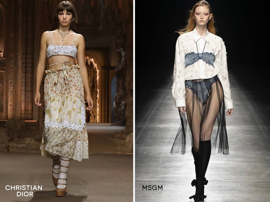 Foto 1: Reprodução/Instagram @dior; Foto 2: Reprodução/Instagram @msgm. Clique na imagem e confira peças das tendências!