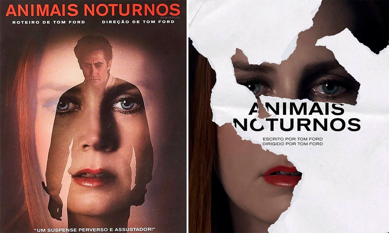 Montagem com duas imagens da capa do filme Animais Noturnos de Tom Ford.
