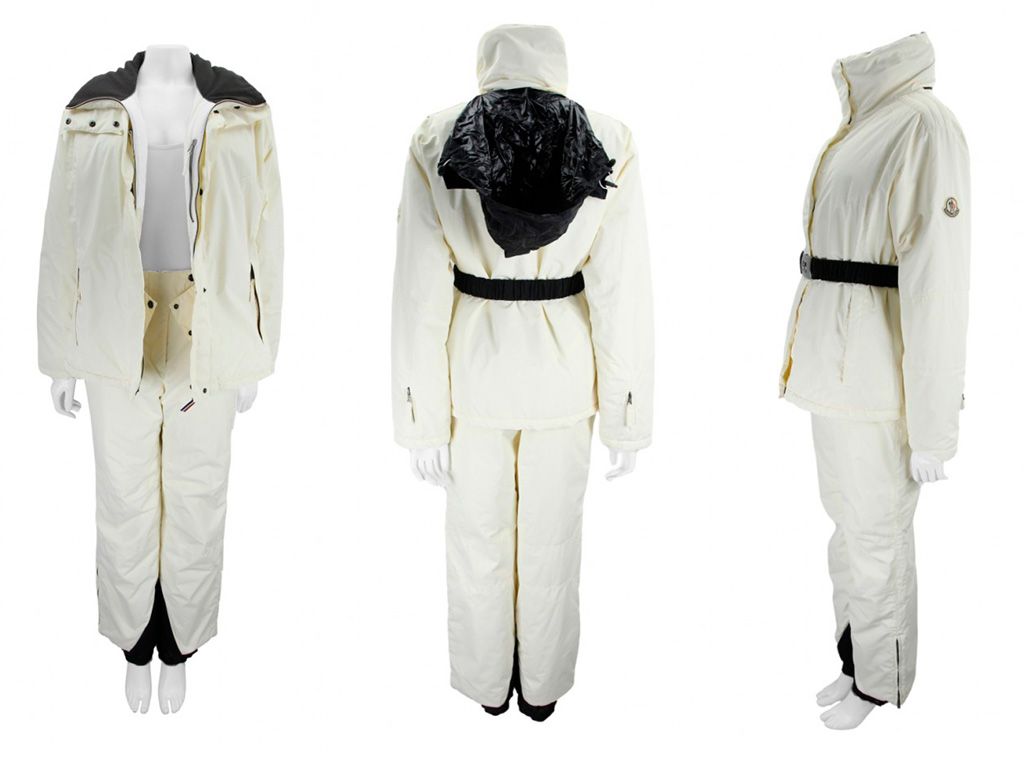 Montagem com fotos do conjunto Moncler Grenoble  Térmico Off White disponível no nosso site.