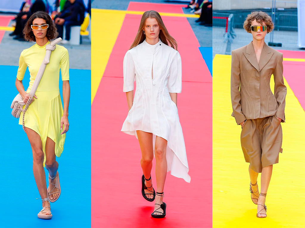 Montagem com looks do desfile primevera verão 2023 da Stella McCartney.