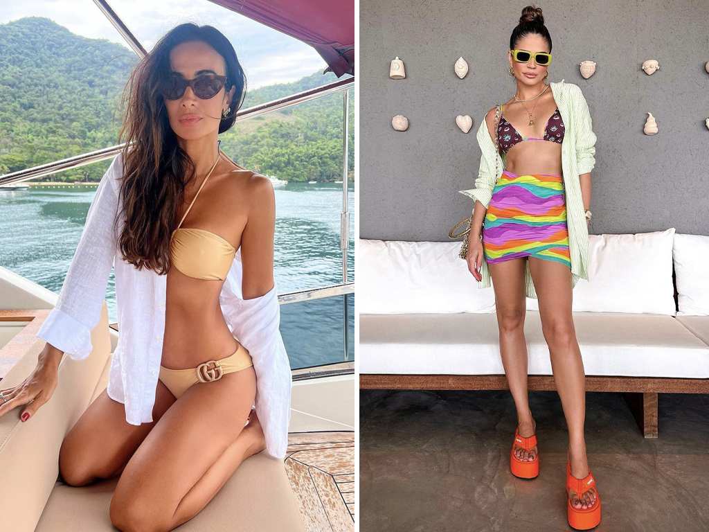 Foto 1: Reprodução/Instagram @silviabraz; Foto 2: Reprodução/Instagram @thassianaves. Clique na imagem e confira peças similares!