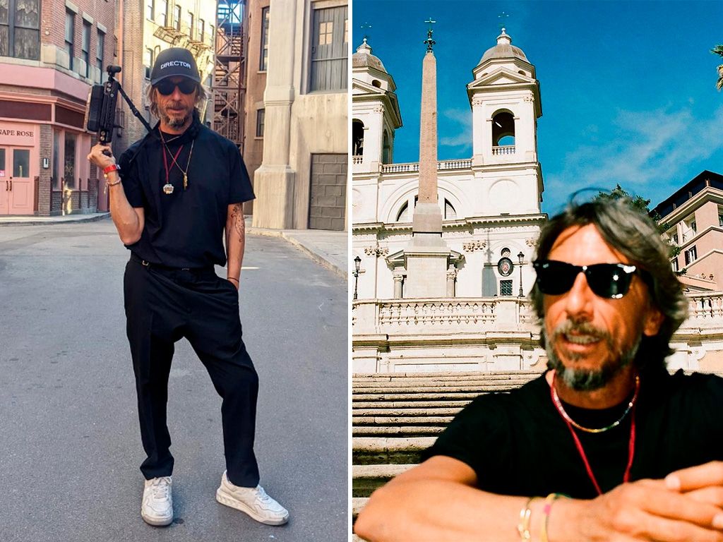Montagem com duas fotos de Pierpaolo Piccioli estilista da Valentino.