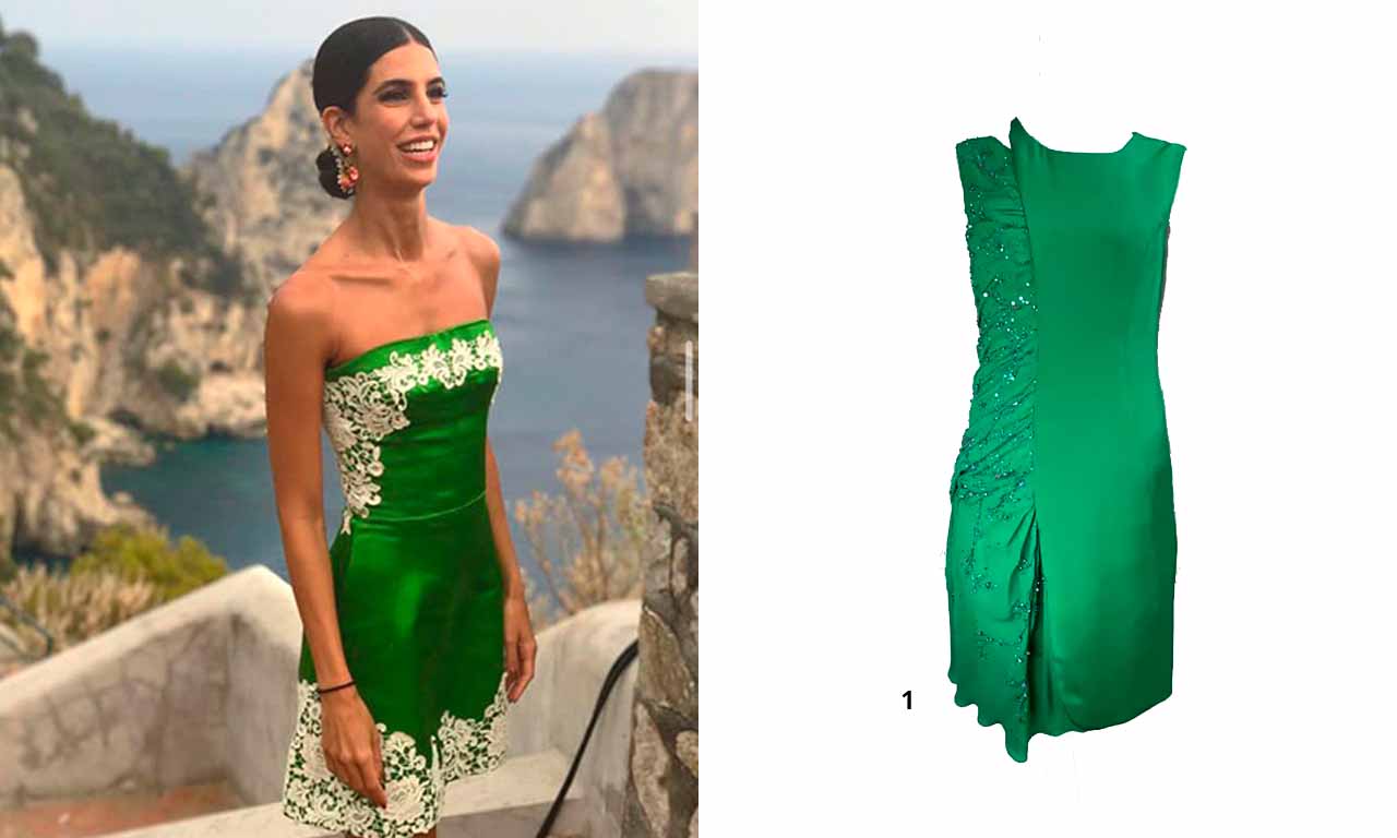 Montagem foto da influenciadora de moda Luciana Tranchesi com vestido vermelho, ao lado de clutch Mcqueen e sapato Schutz vendidos no site do etiqueta única. Uma das nossas sugestões de look para o natal.