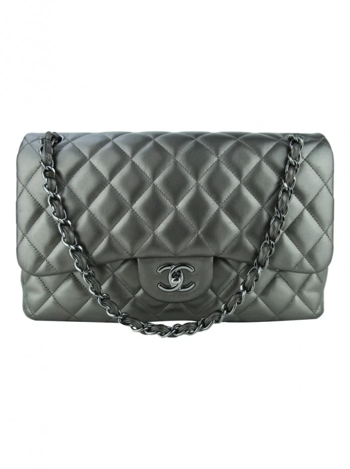 Bolsa Chanel Double Flap Jumbo Metalizado