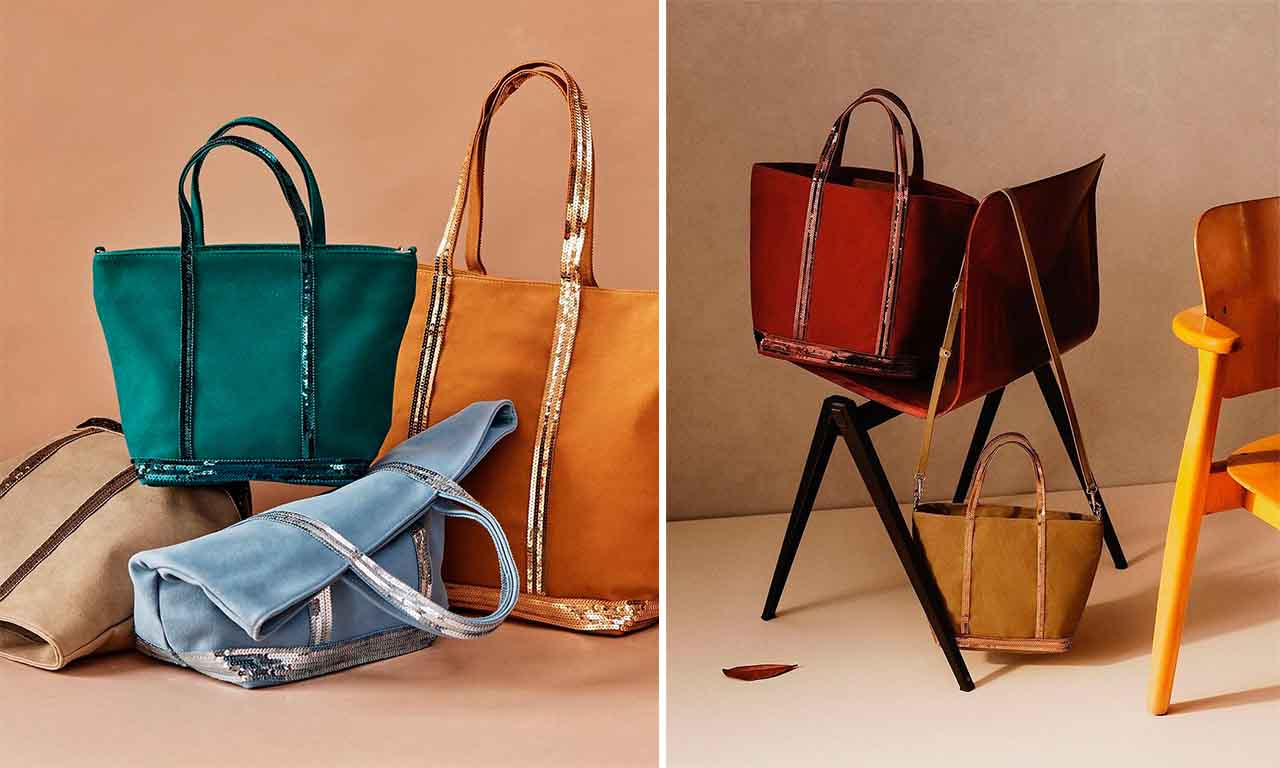 Montagem com duas fotos com a Bolsa Cabas Tote de uma das marcas francesas Vanessa Bruno.