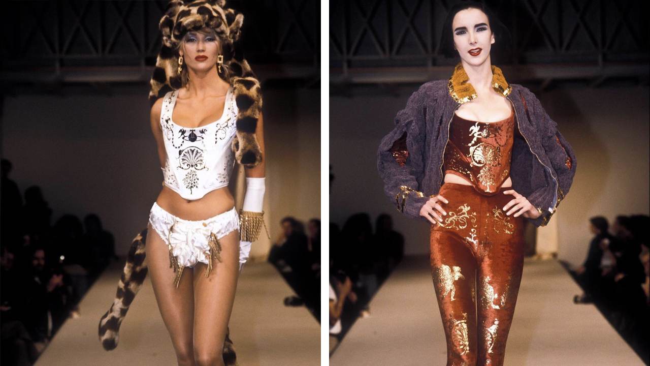 Coleção Outono/Inverno 1991-92 "Dressing Up". Clique na imagem e confira criações da estilista! (Foto: Reprodução/Instagram @thewestwoodarchives)