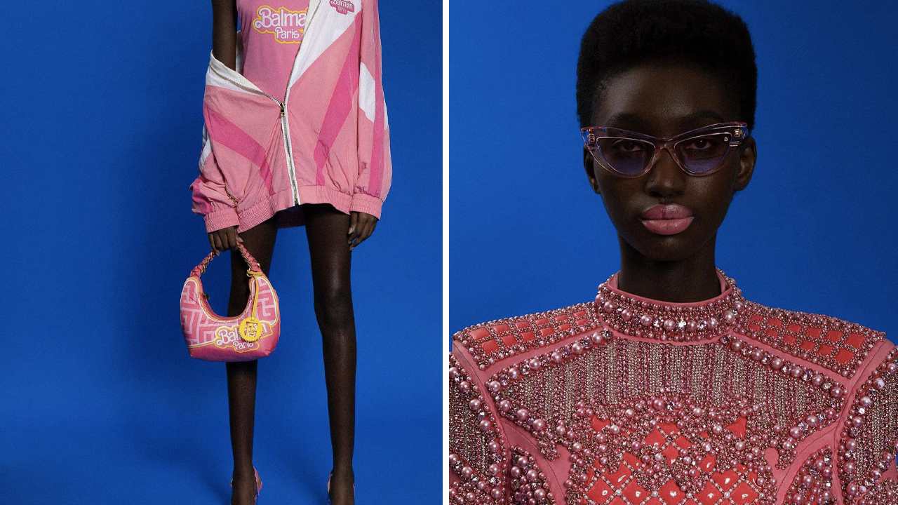 Fotos da parceria Balmain x Barbie. (Fotos: Reprodução/Instagram @balmain)