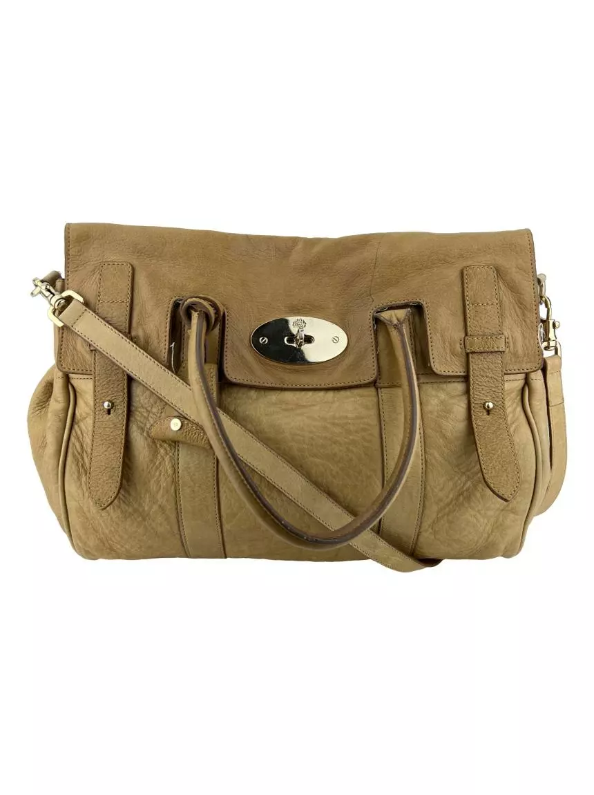 Bolsa com Alça Mulberry Bayswater Couro Bege