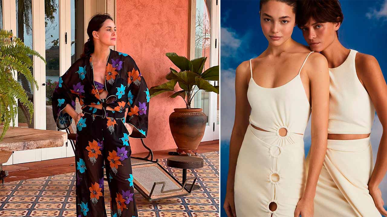 Montagem com duas fotos da estilista Cris Barros 