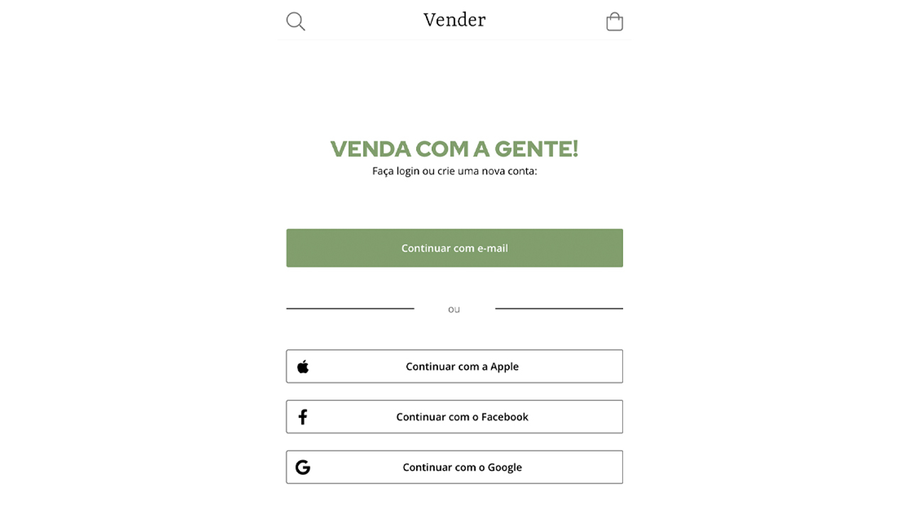 pagina de realizar cadastro no app do eú
