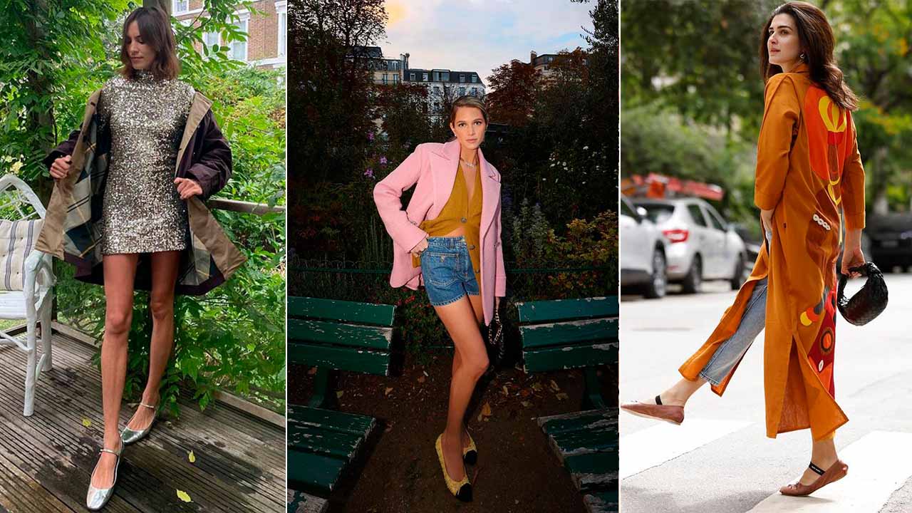 Montagem com três fotos de mulheres usando sapatilhas.