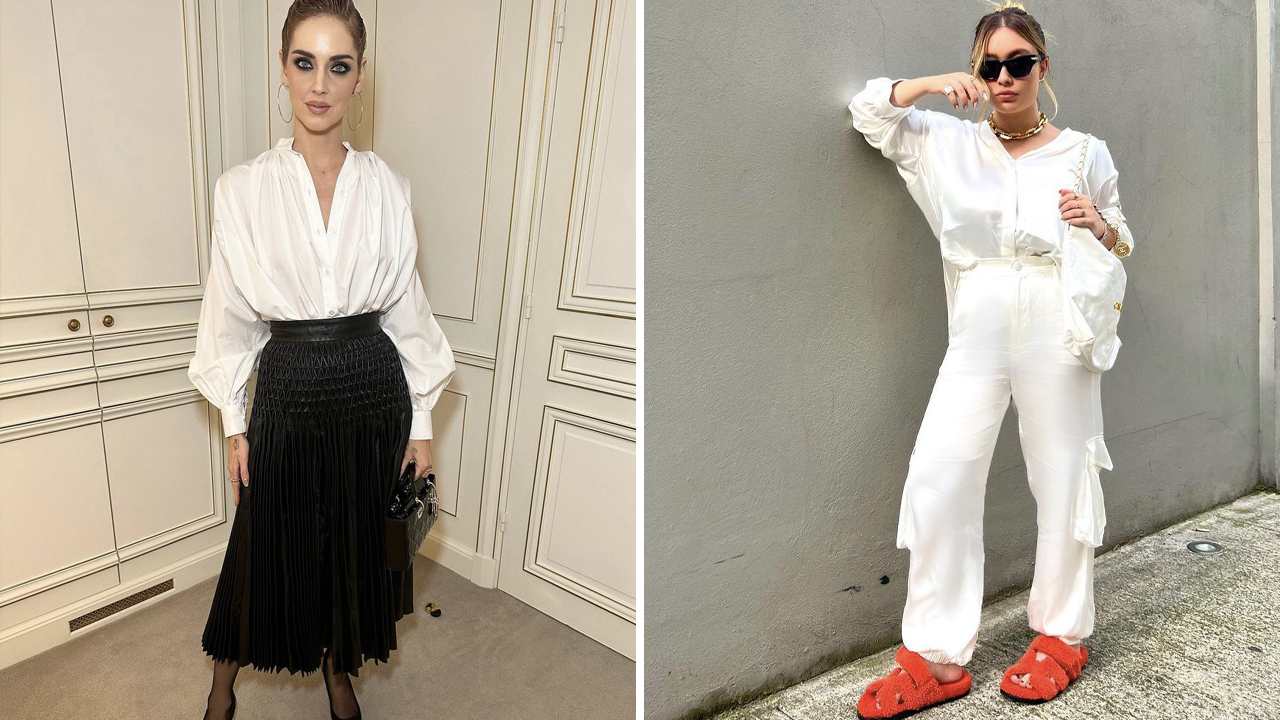 Foto 1: Reprodução/Instagram @chiaraferragni; Foto 2: Reprodução/instagram @mariabbraz. Clique na imagem e confira peças similares!