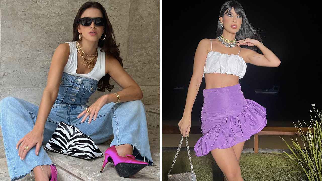 Foto 1: Reprodução/Instagram @leleburnier; Foto 2: Reprodução/Instagram @ricademarre. Clique na imagem e confira peças similares!