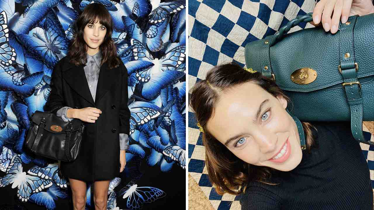 Alexa Chung com a The Alexa da Burberry. Clique na imagem e confira mais modelos da marca! (Foto 1: Reprodução/Vogue UK; Foto 2: Reprodução/Instagram @alexachung)