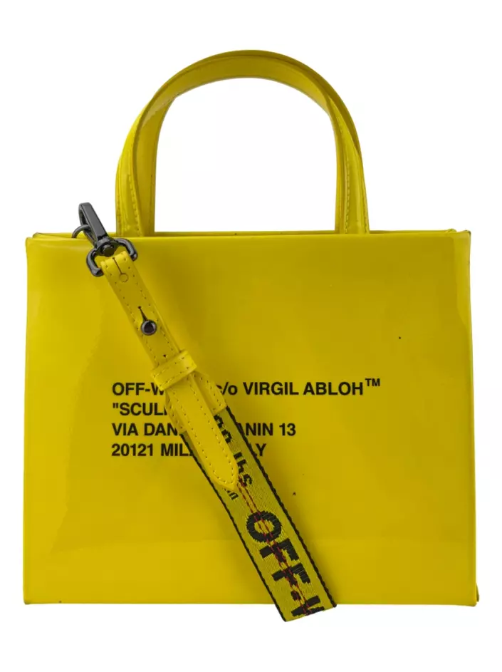 Bolsa com Alça Off-White Mini Box Amarela.