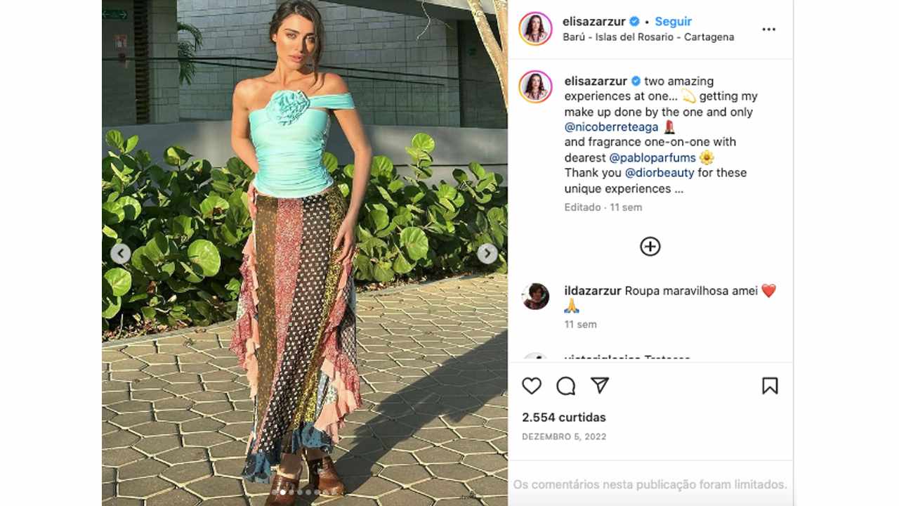 Eliza Zarzur usa saia Christian Dior do Etiqueta Única