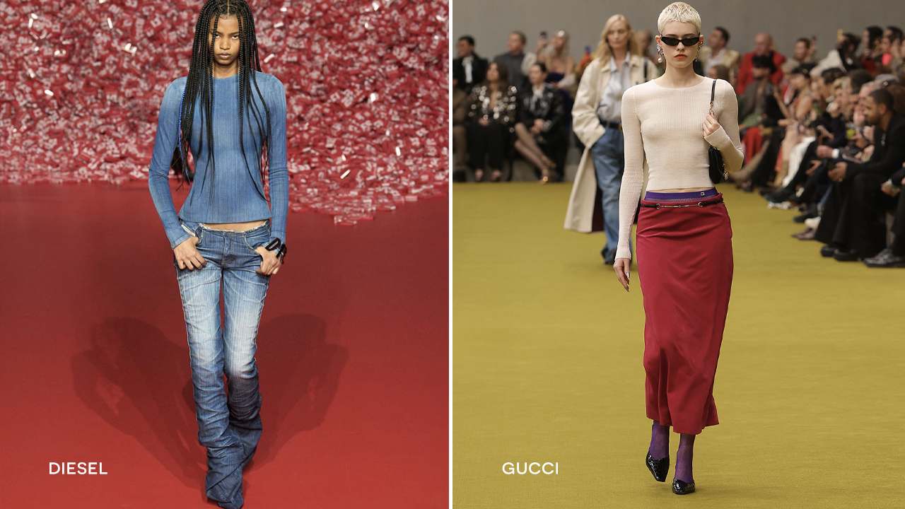 Foto 1: Reprodução/Instagram @diesel; Foto 2: Reprodução/Instagram @gucci. Clique na imagem e confira peças das tendências!