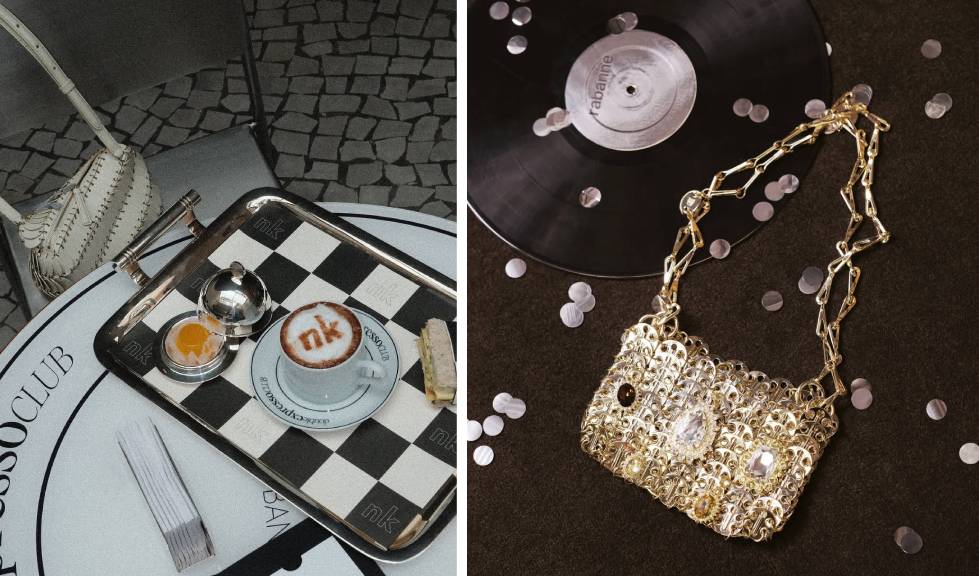 Fotos da loja NK e de bolsa rabanne, multimarca vendida na NK Store.