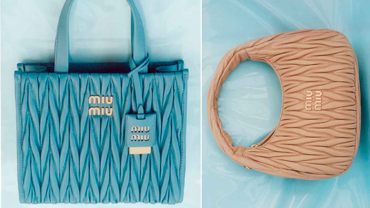 Montagem com duas fotos de Bolsas Miu Miu Matelassê.