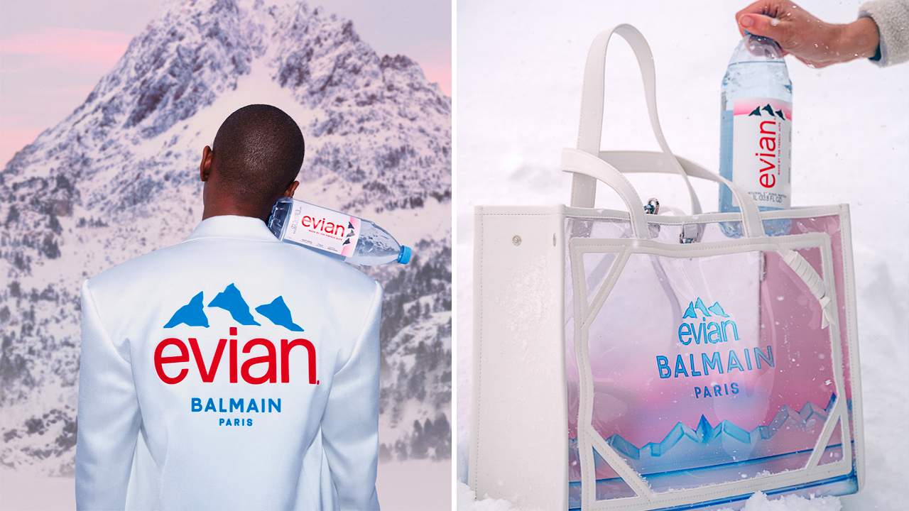 Parceria Balmain x Evian. Clique na imagem e confira criações da Balmain! (Fotos: Reprodução/Instagram @Balmain)