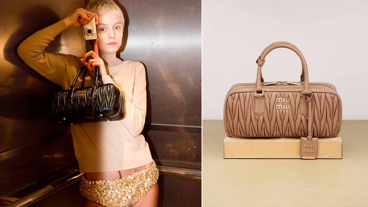 Montagem com fotos de Bolsas Miu Miu.