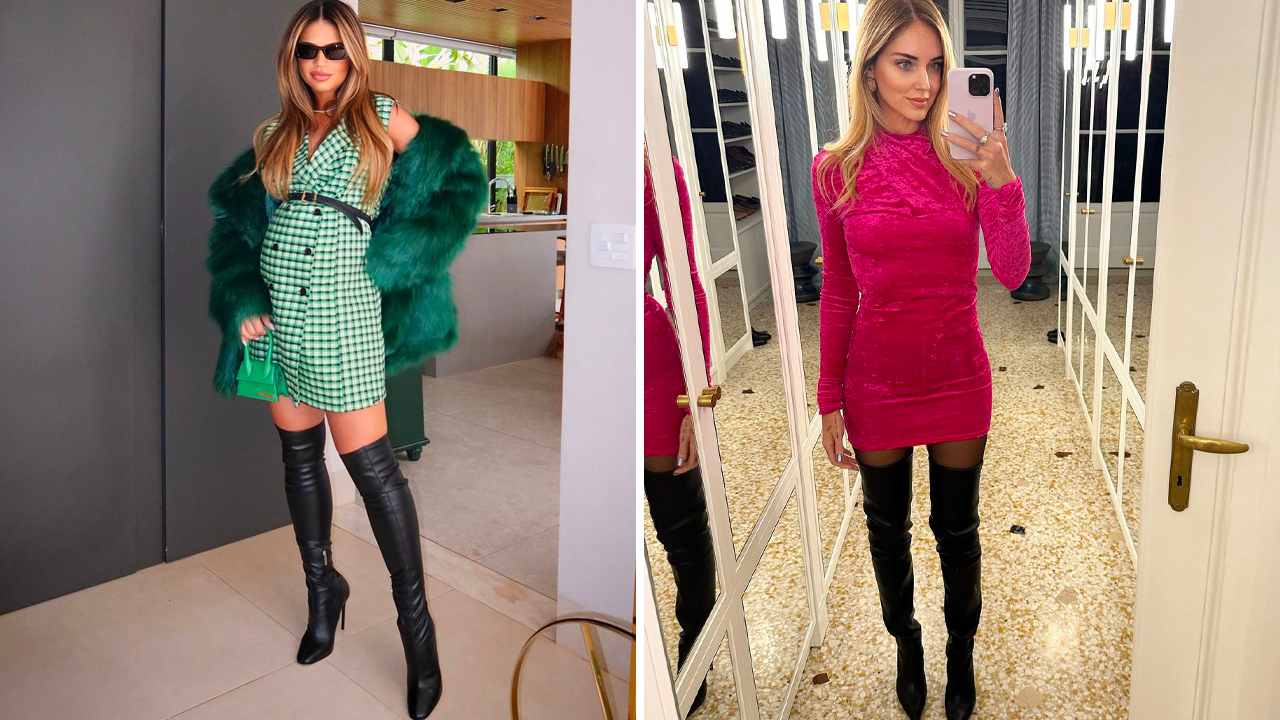 Foto 1: Reprodução/Instagram @thassianaves; Foto 2: Reprodução/Instagram @chiaraferragni. Clique na imagem e confira peças similares!