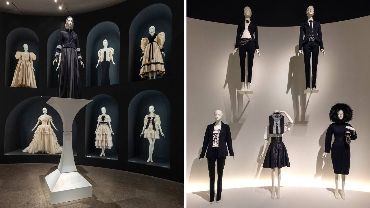 Exposição “Karl Lagerfeld: A Line of Beauty” no Metropolitan Museu of Art. (Fotos: Reprodução/Instagram @metcostumeinstitute)