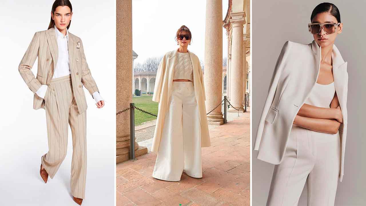 Foto de três looks quiet luxuy Max Mara.