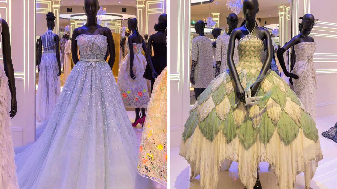 Vestidos de Christian Dior que estiveram expostos no Victoria and Albert Museum. (Foto: Reprodução/Instagram @vamuseum)