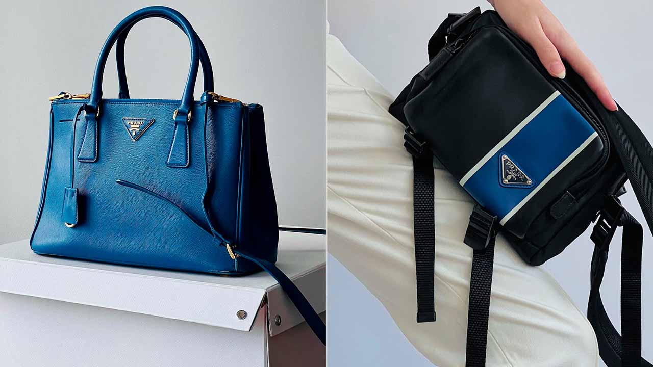 Bolsas Prada minimalistas.
