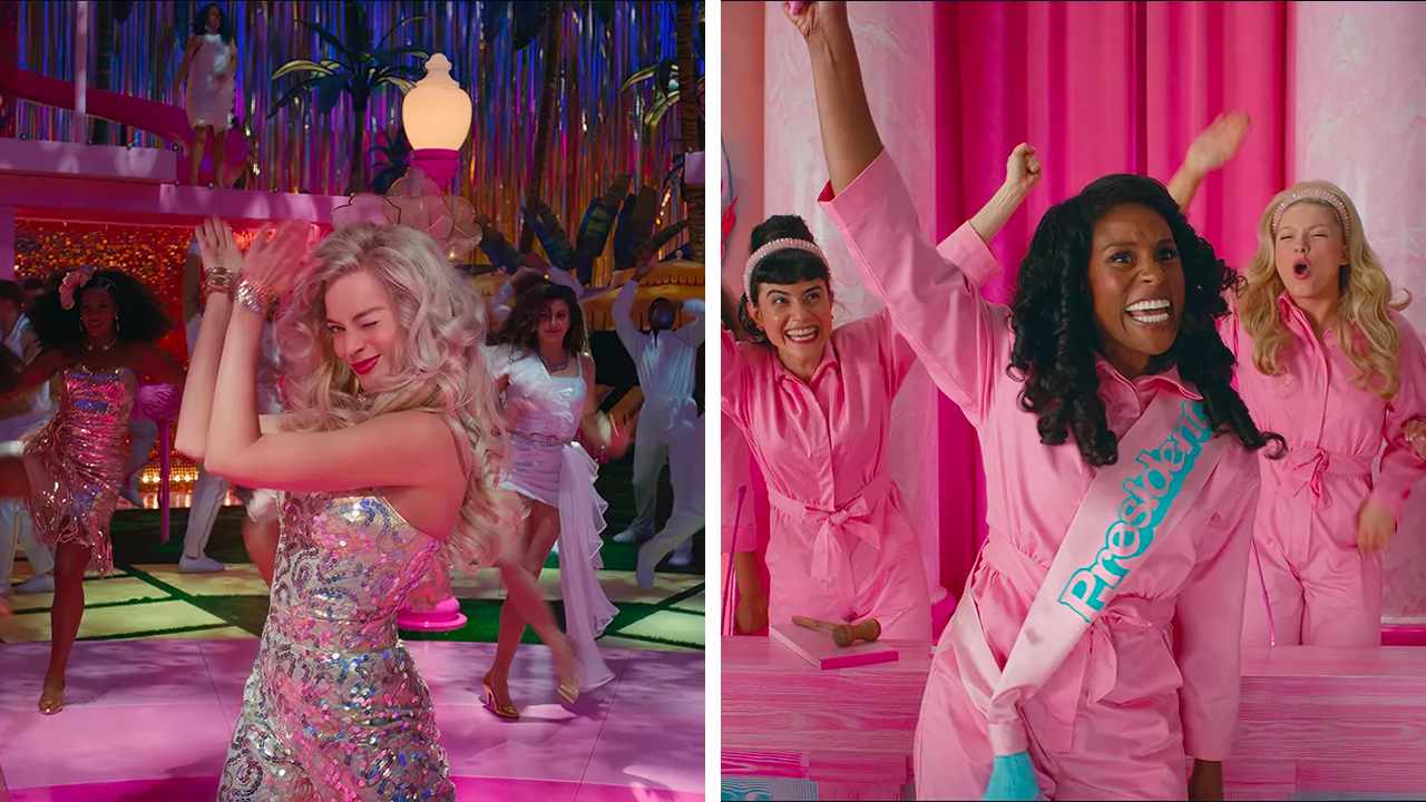 Margot Robbie e Issa Rae em "Barbie". (Fotos: Reprodução/People.com)