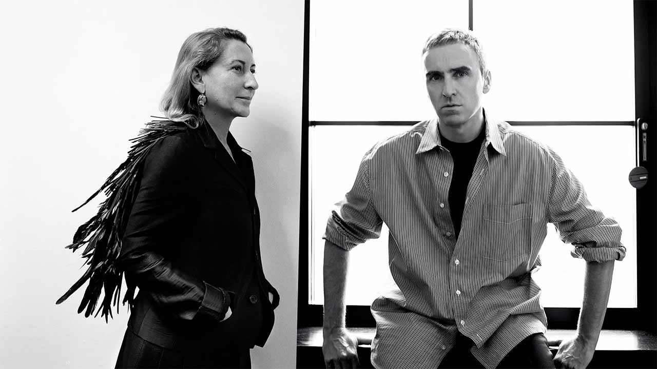 Miuccia Prada e raf Simons.