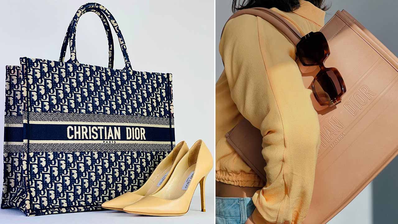 A dior book tote é uma das bolsas para laptops de luxo mais elegantes.