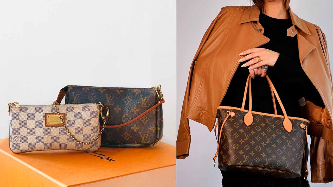 Bolsa Louis Vuitton Pochette e Neverfull.