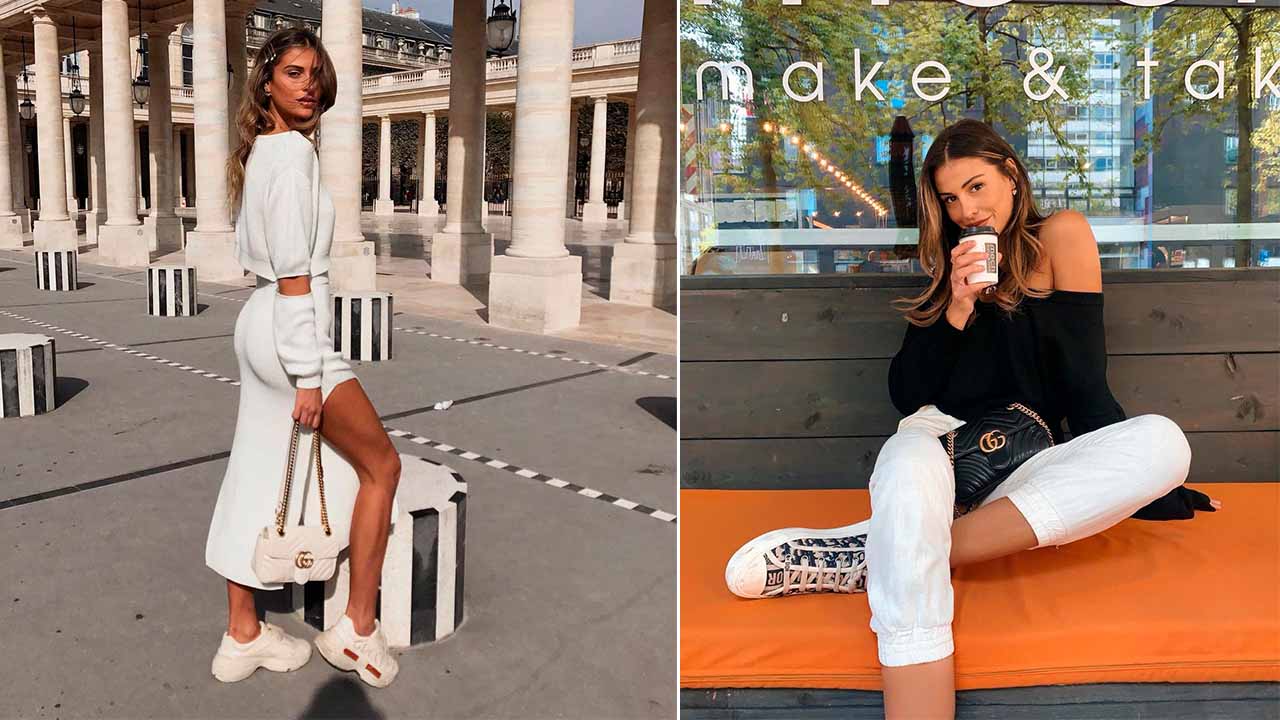A Gucci marmon é uma das bolsas de luxo que combina com tênis.